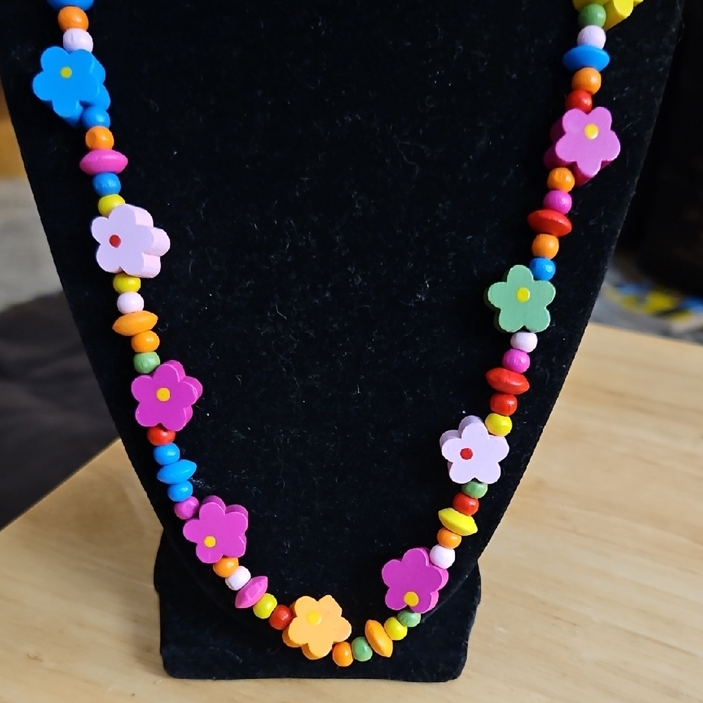 Colorful Flower Bead Necklace Jewelry
